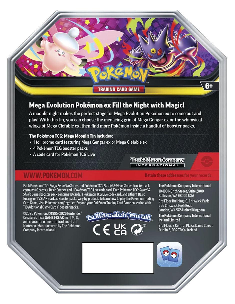 Mega Moonlit Tin en español TCG Chaos Rising Pokémon Mega Moonlit Tin en español TCG Chaos Rising Pokémon