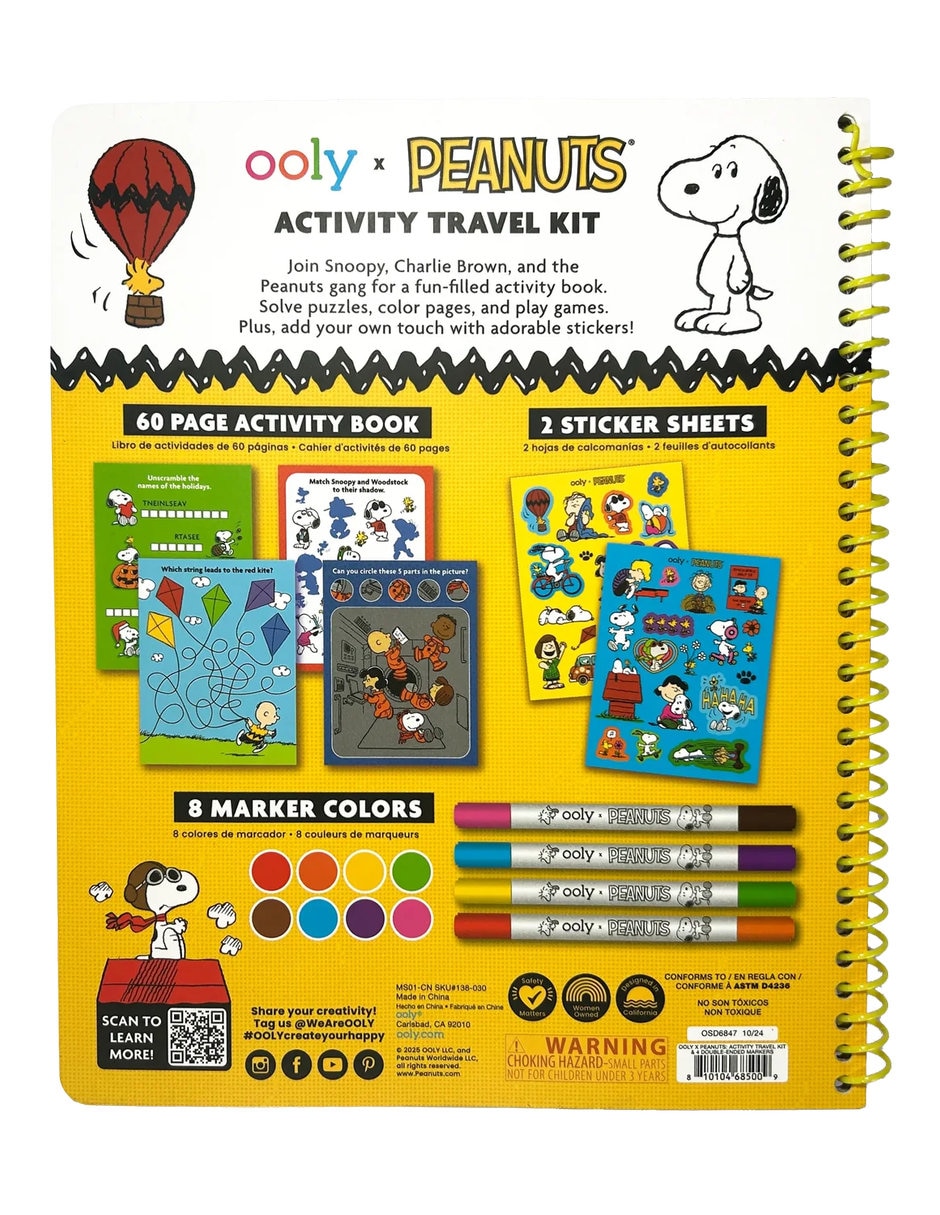 Kit viaje actividades y marcadores de doble punta Peanuts 6