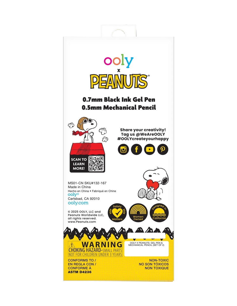 Bolígrafo de gel y portaminas x Peanuts 4