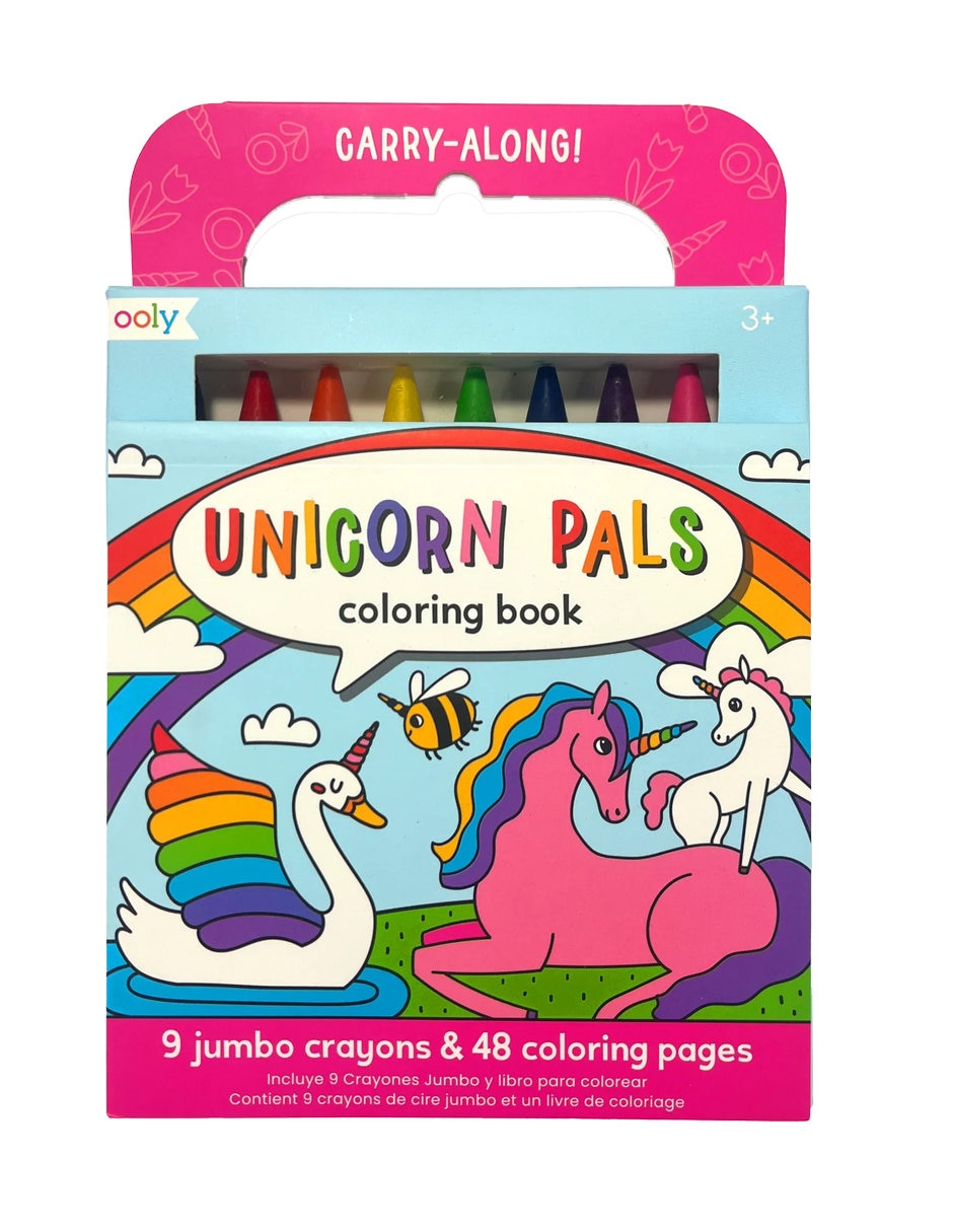 Set libro para colorear + crayones Unicornios