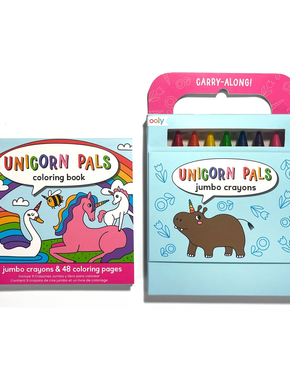 Set libro para colorear + crayones Unicornios