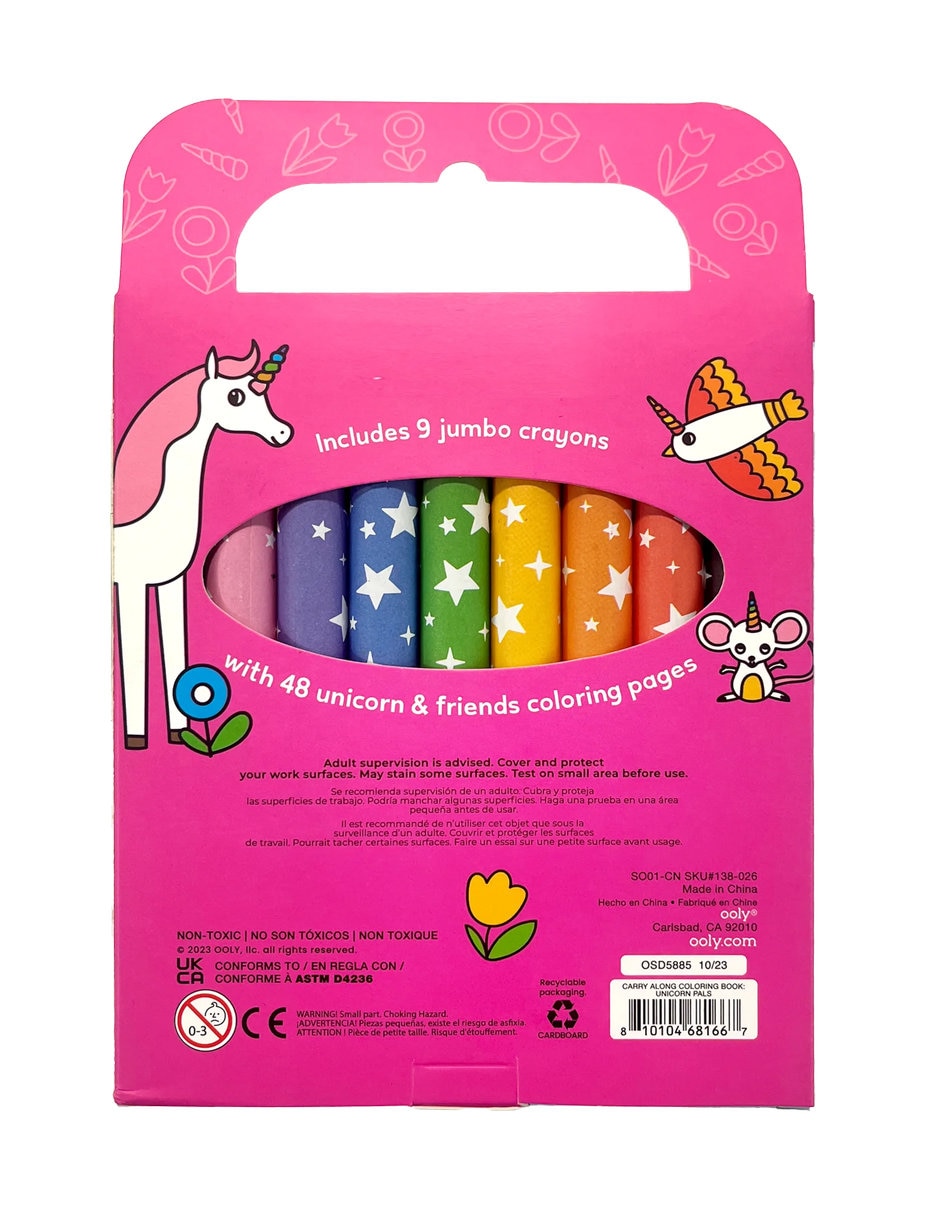 Set libro para colorear + crayones Unicornios