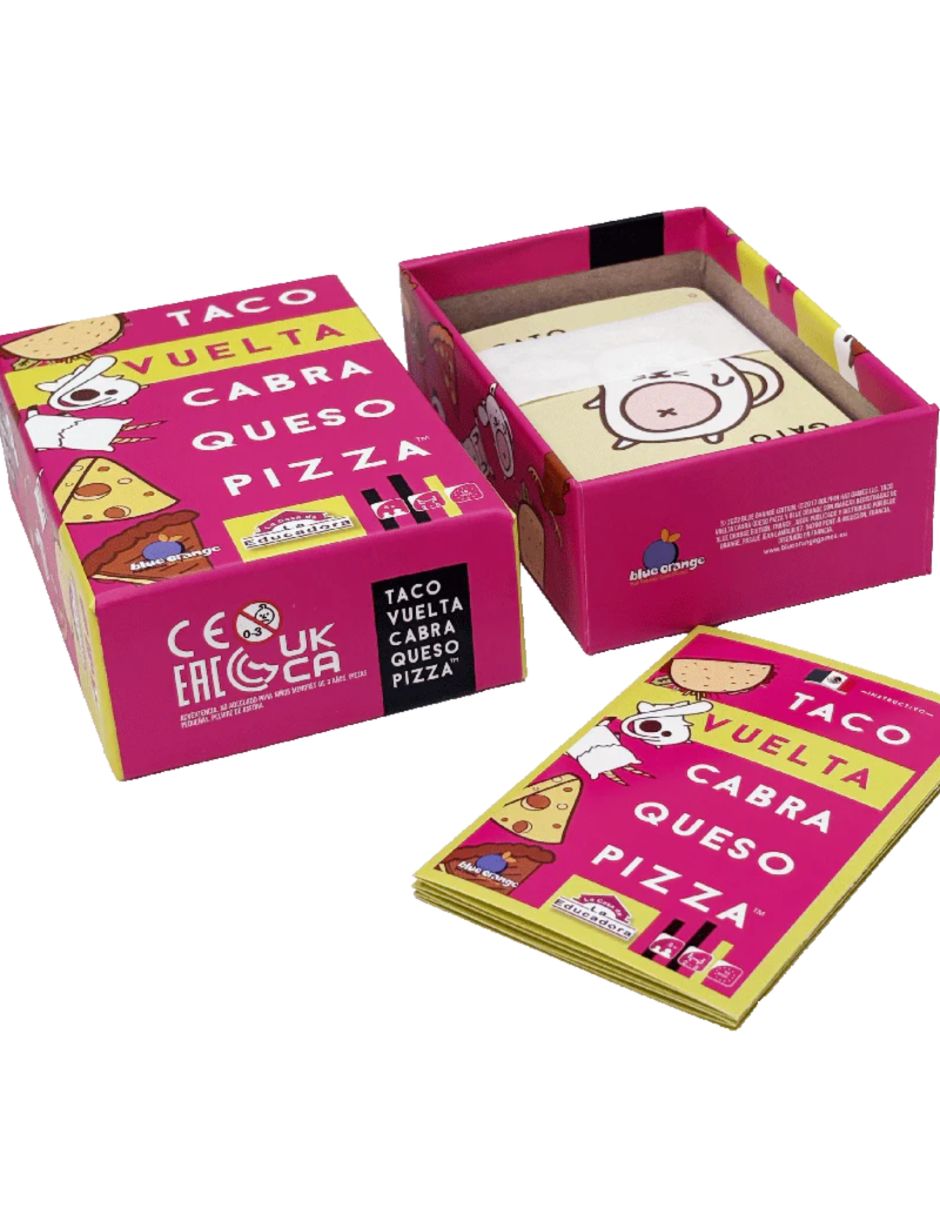 Juego mesa taco vuelta cabra queso pizza en español 3