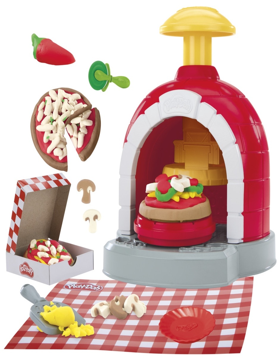 Kit de masa moldeable pizzas sella y gira play-doh