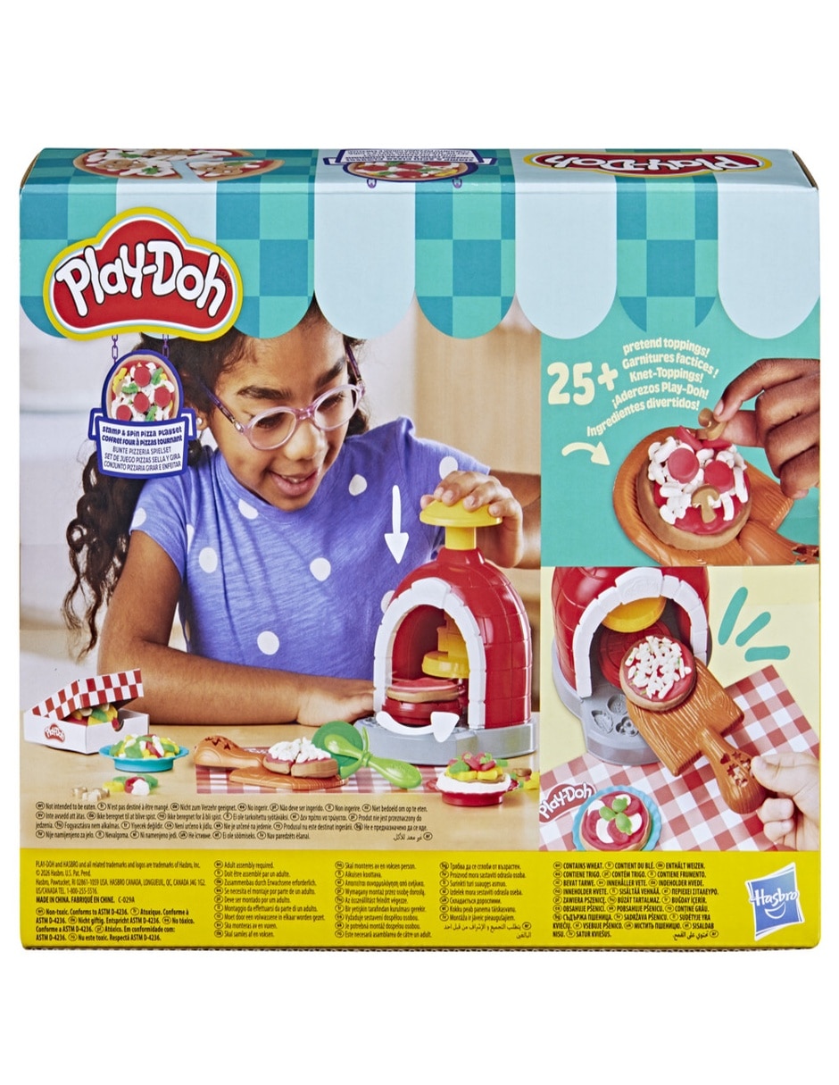 Kit de masa moldeable pizzas sella y gira play-doh 5