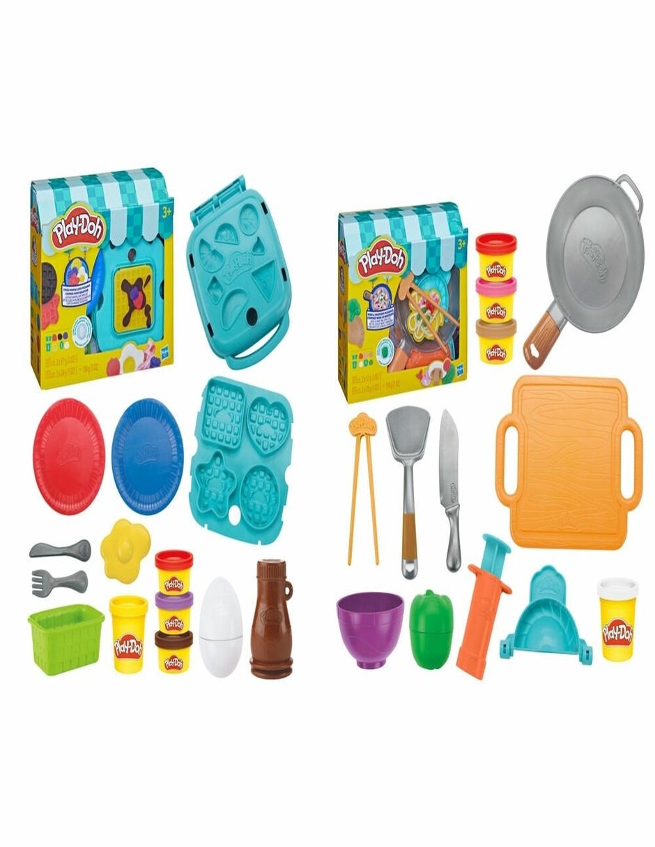 Kit de masa moldeable set temático de comida surtido play-doh 4