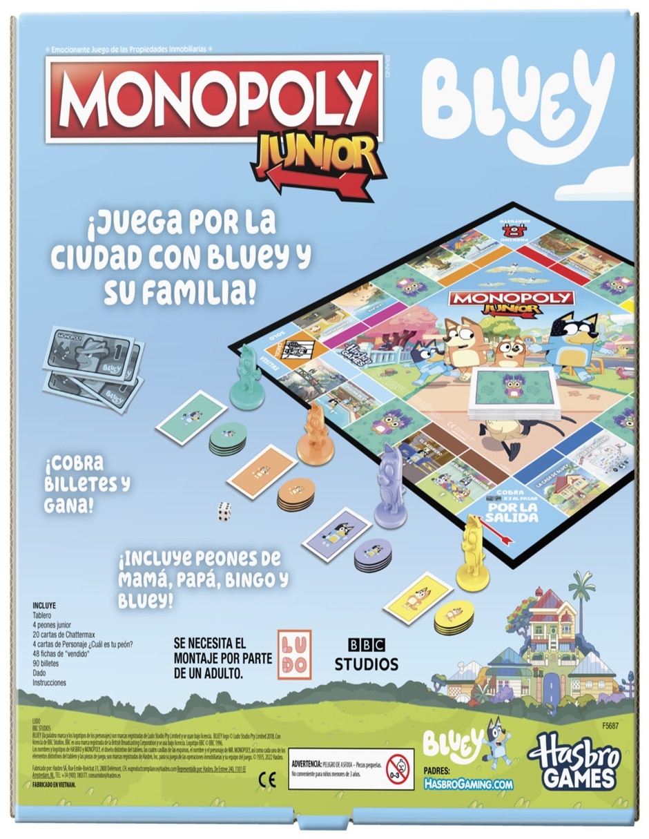 Juego de mesa monopoly junior bluey monopoly monopoly junior 7