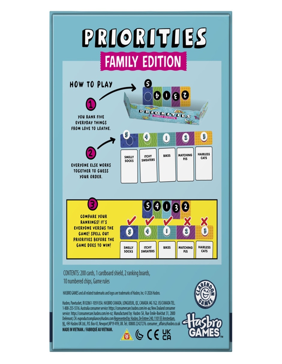 Juego de mesa priorities family edition priorities 4