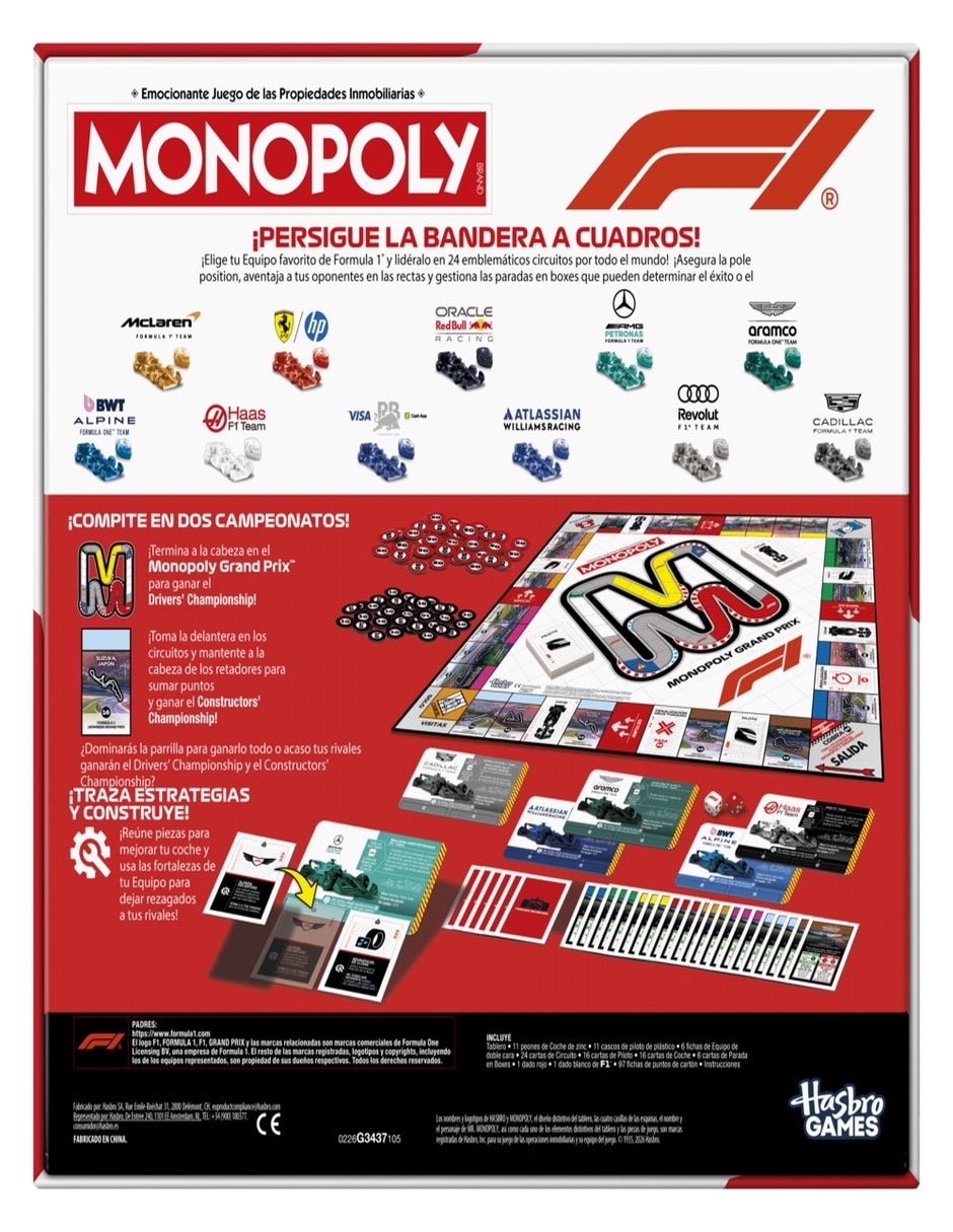 Juego de mesa monopoly edici—n f1 f—rmula 1 monopoly 14