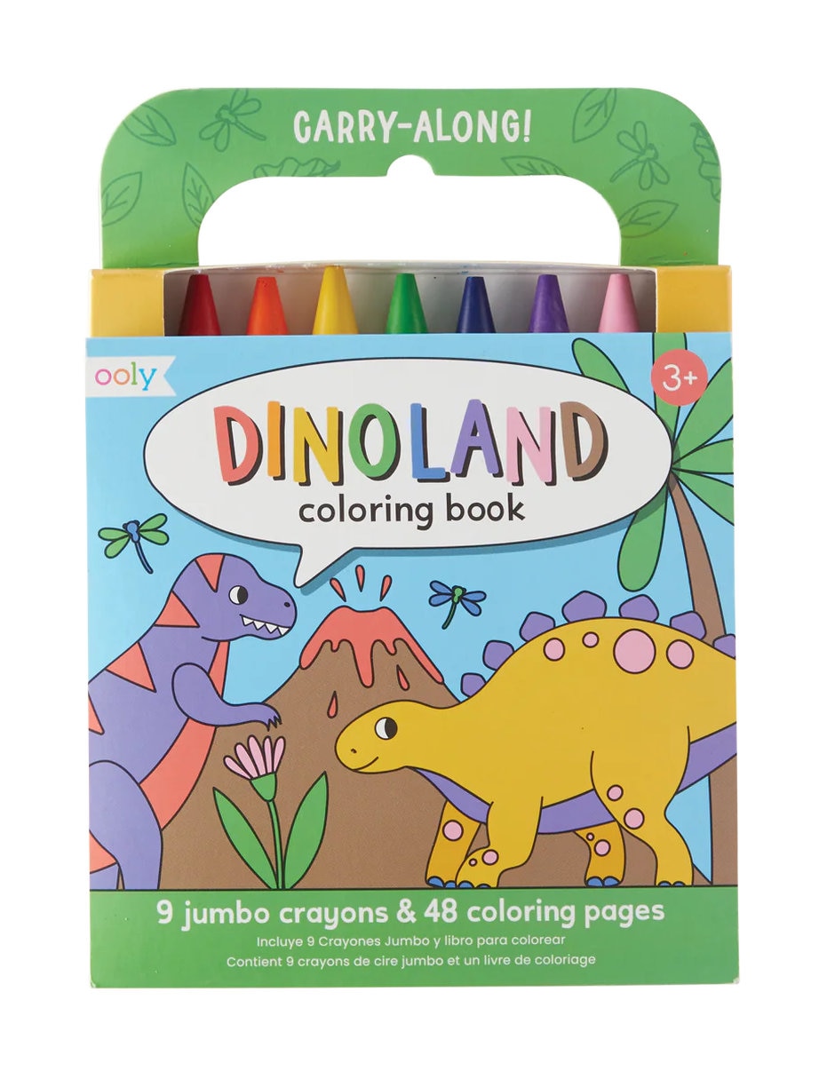 Set libro para colorear crayones dinosaurios
