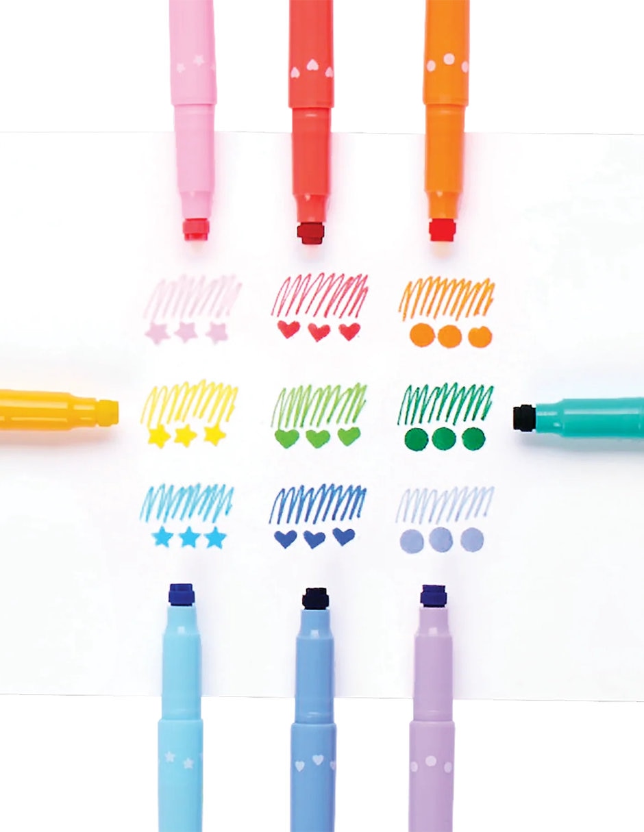 Kit de manualidades marcadores doble punta confetti stamp 4