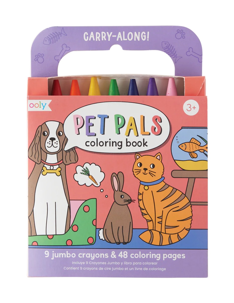 Set libro para colorear crayones mascotas