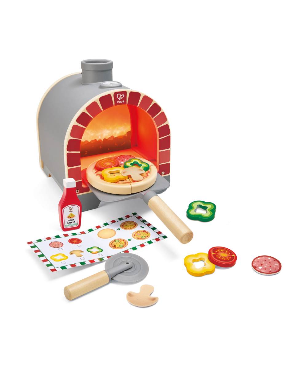 Horno de pizza ligero y chisporroteante juego de rol para niños