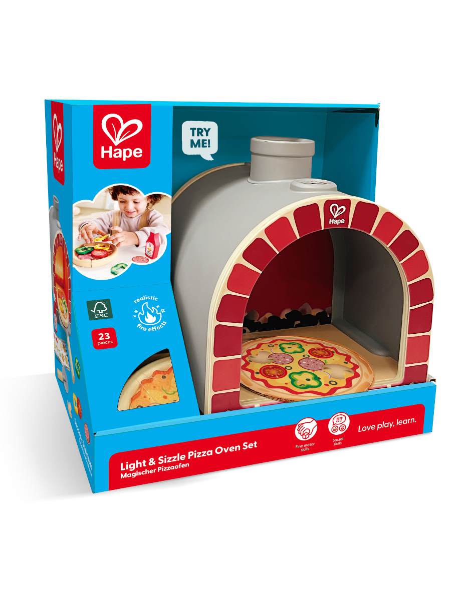 Horno de pizza ligero y chisporroteante juego de rol para niños 3