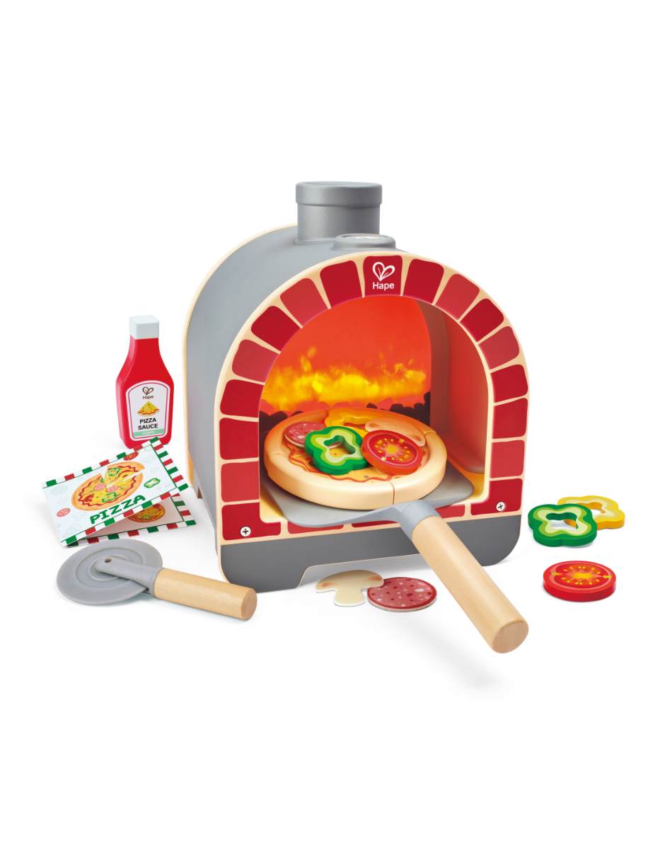 Horno de pizza ligero y chisporroteante juego de rol para niños 8