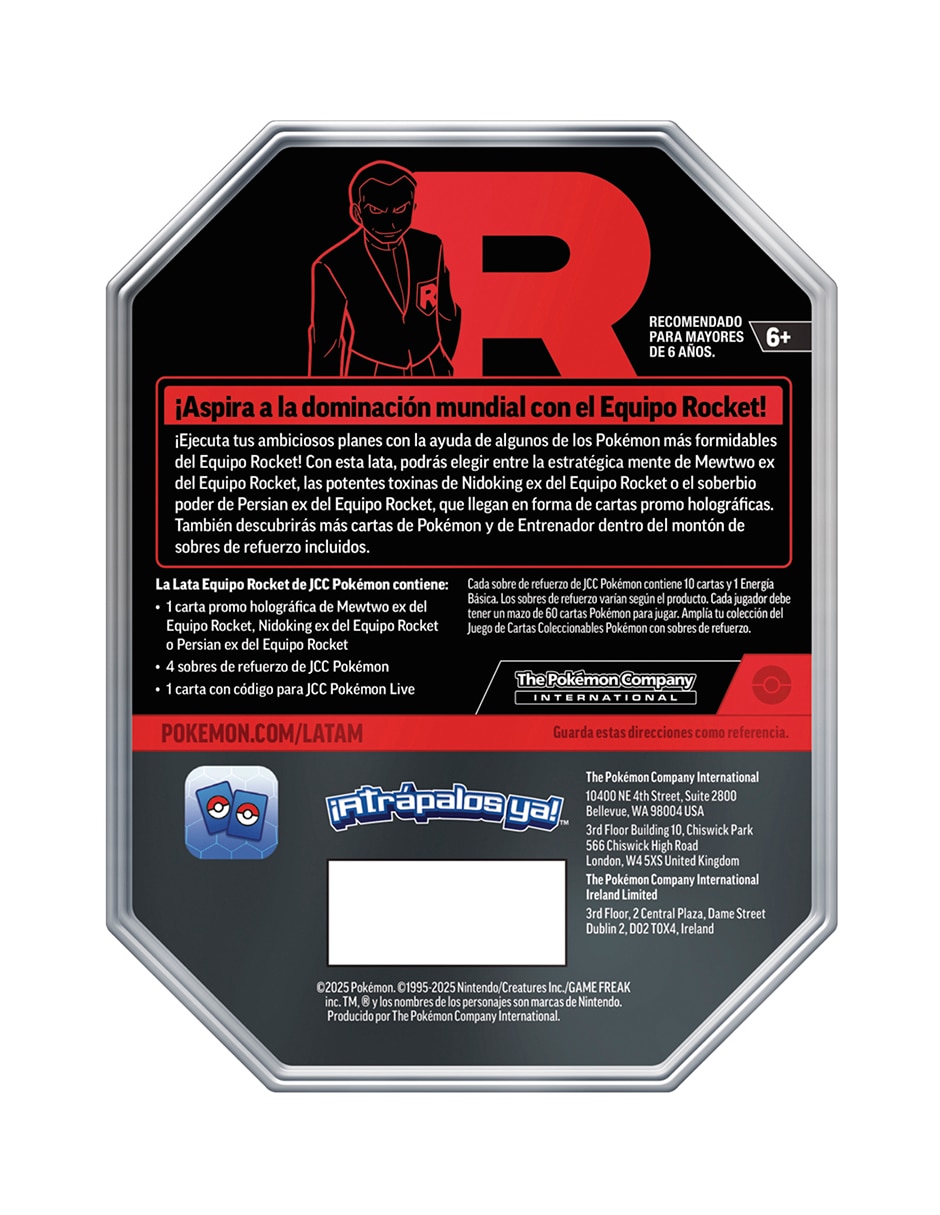 TCG: Team Rocket Tin en Español TCG Destined Rivals