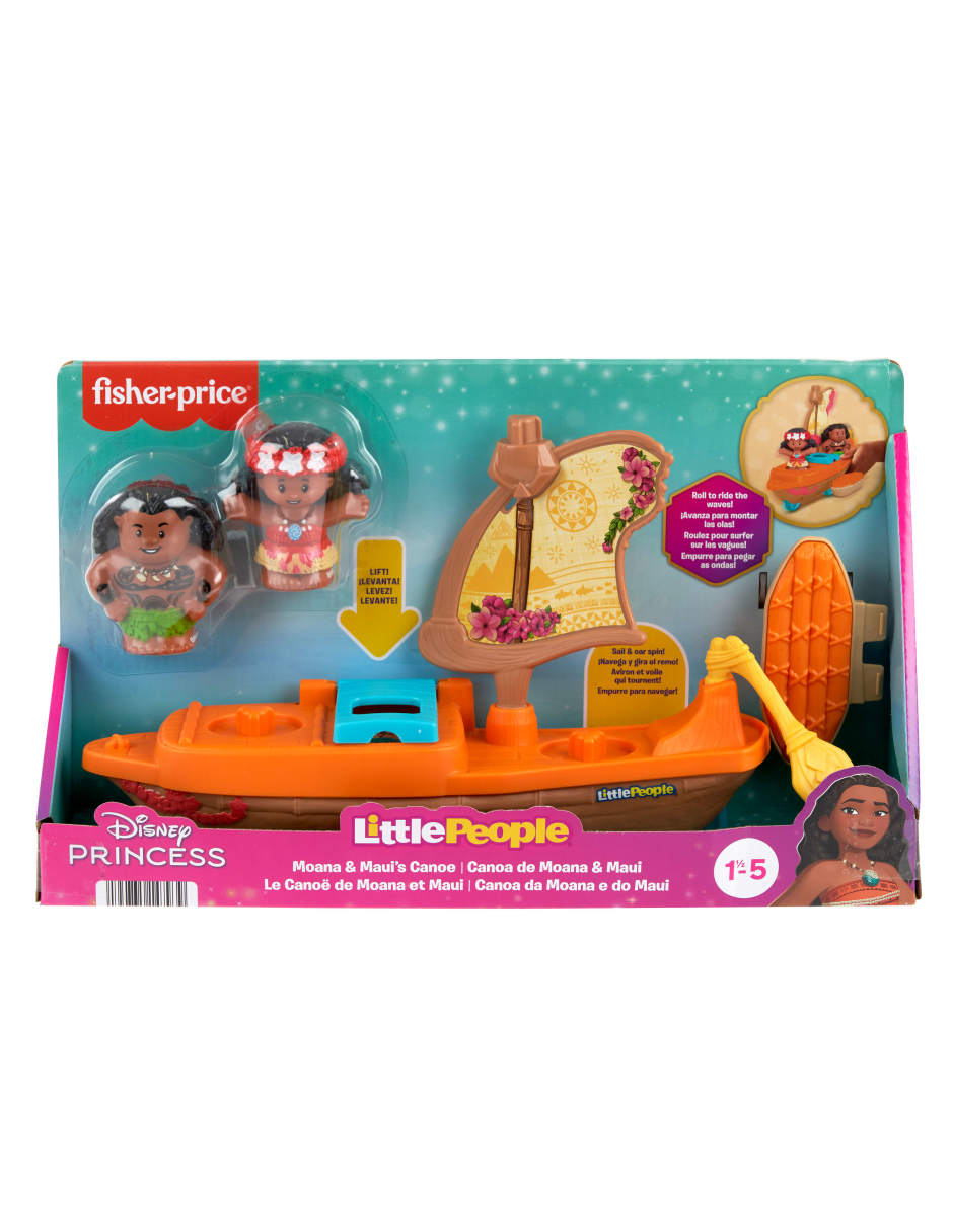 Little People Canoa de Moana y Maui juego de Estimulación temprana unisex