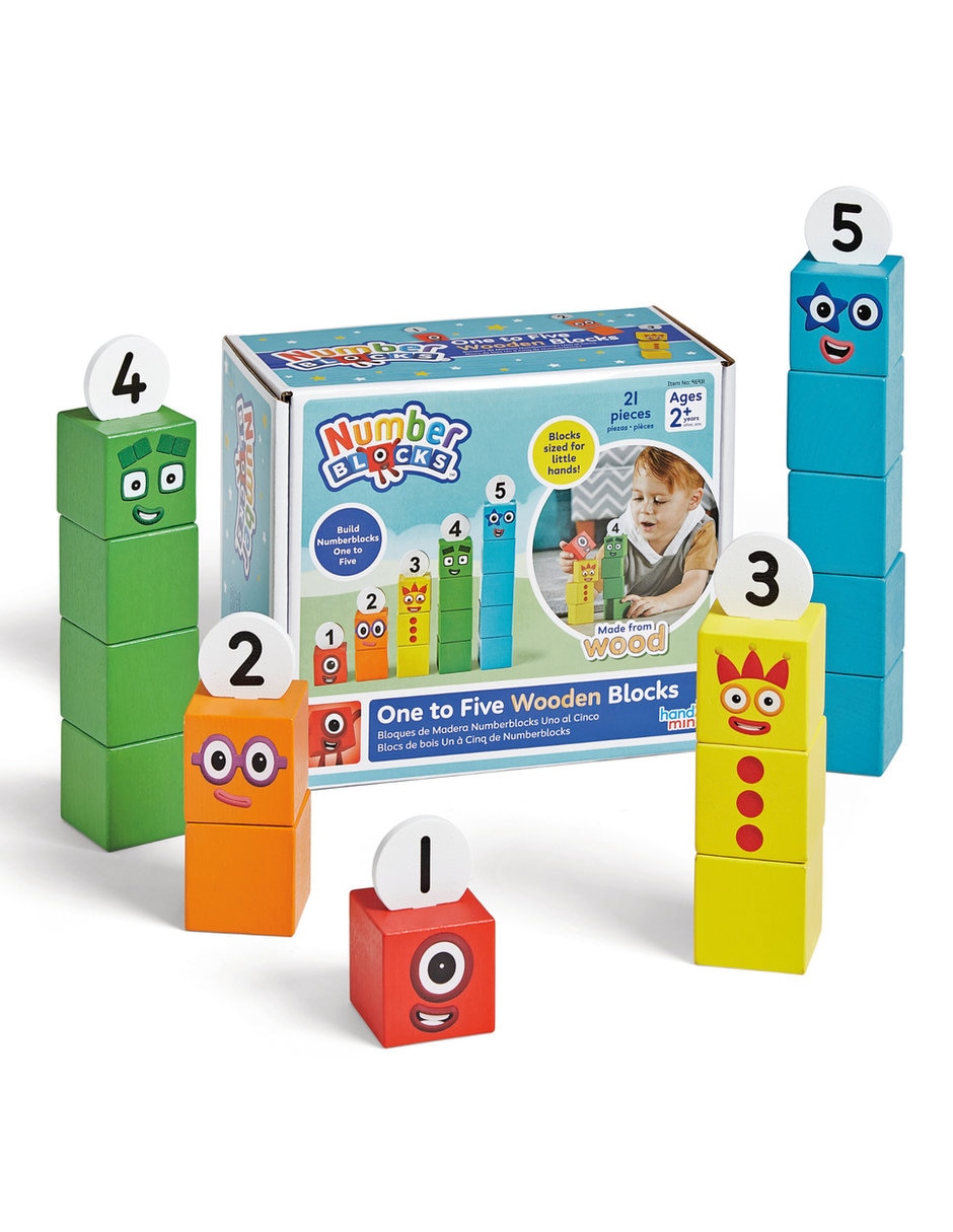Bloques madera Numberblocks Uno al Cinco