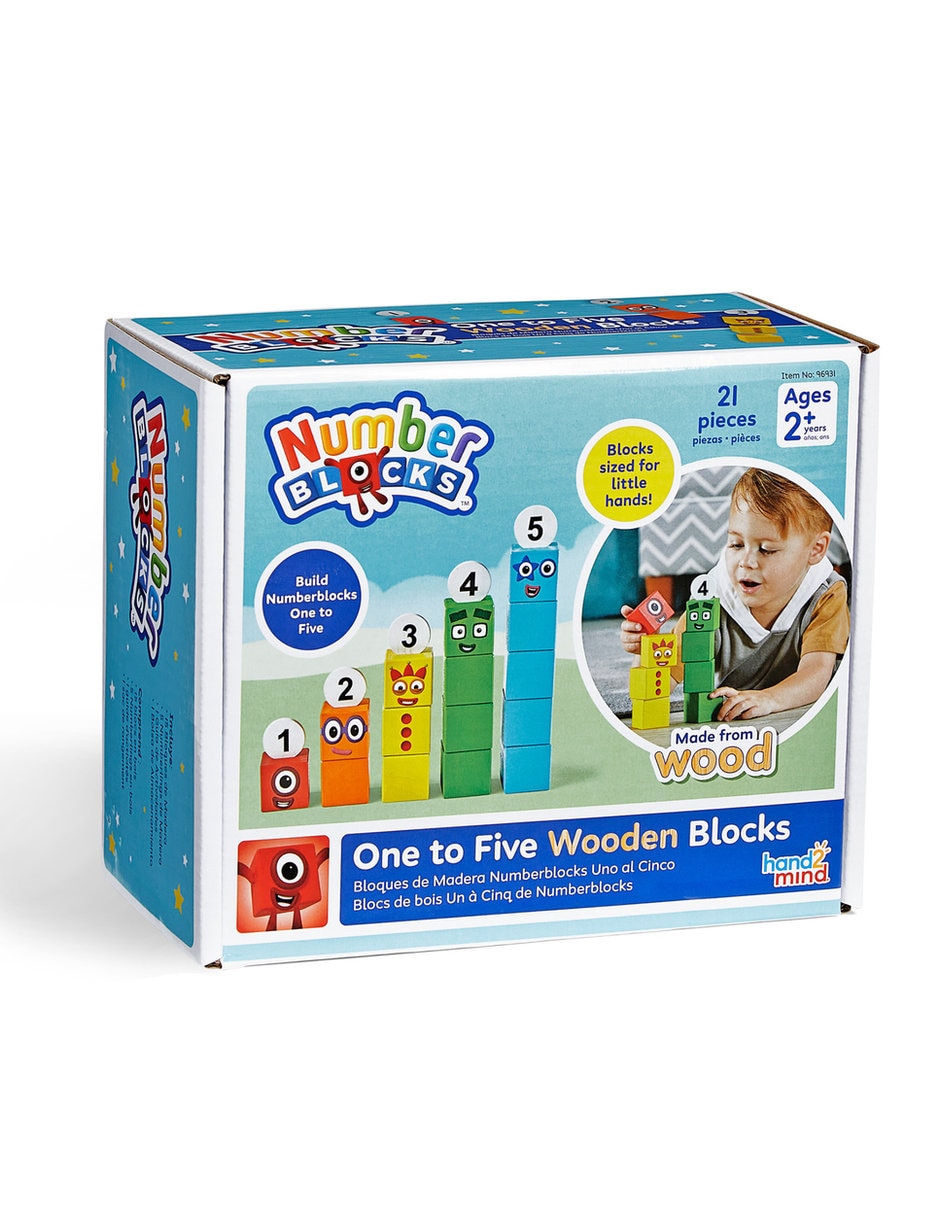 Bloques madera Numberblocks Uno al Cinco 5