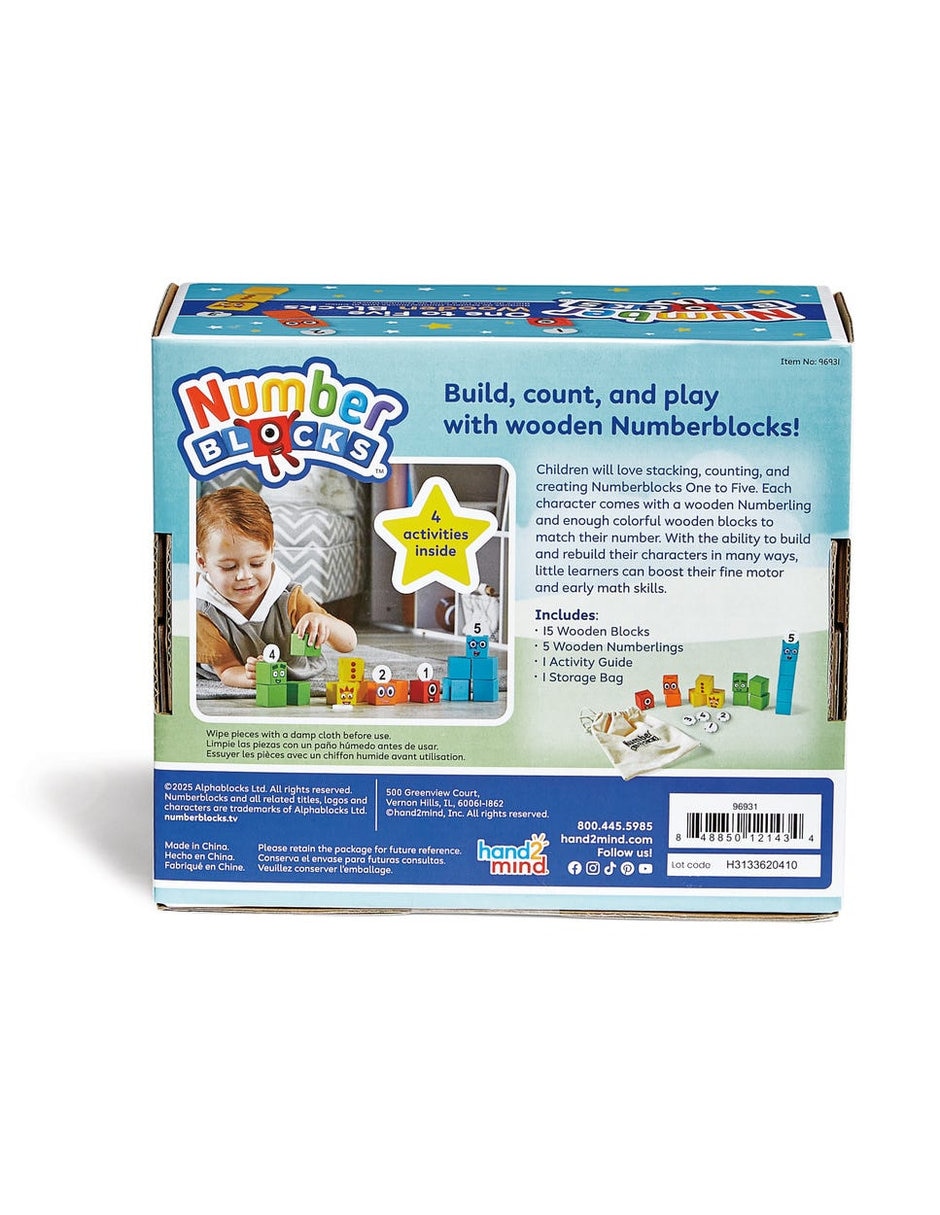 Bloques madera Numberblocks Uno al Cinco 6