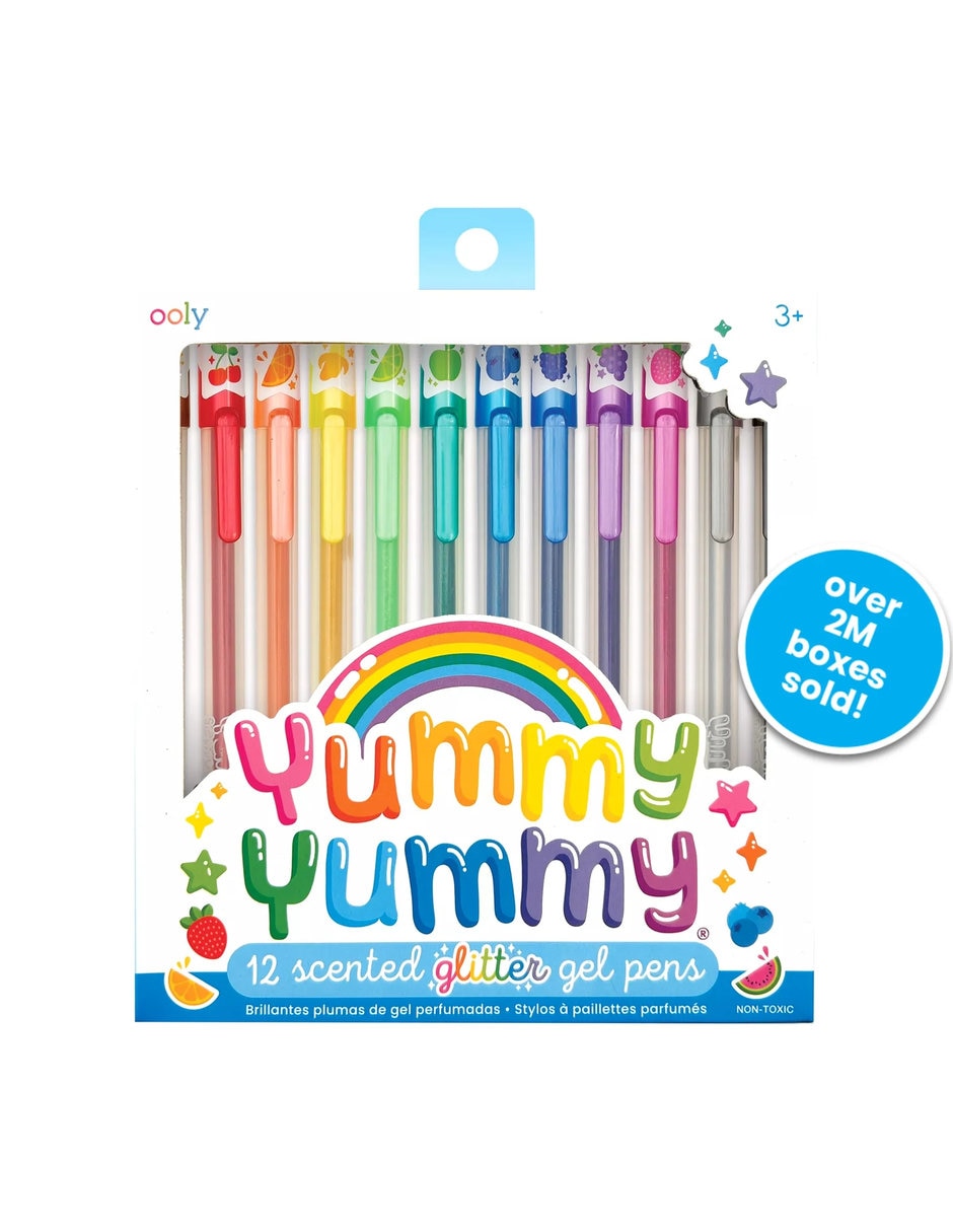 Bolígrafos de gel con purpurina perfumados yummy – set de 12 ooly