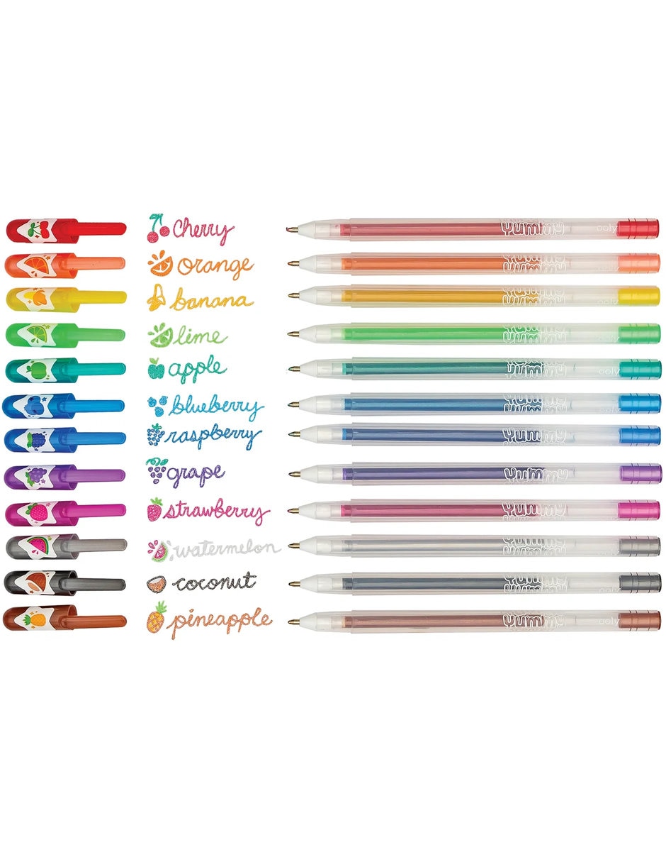 Bolígrafos de gel con purpurina perfumados yummy – set de 12 ooly 6