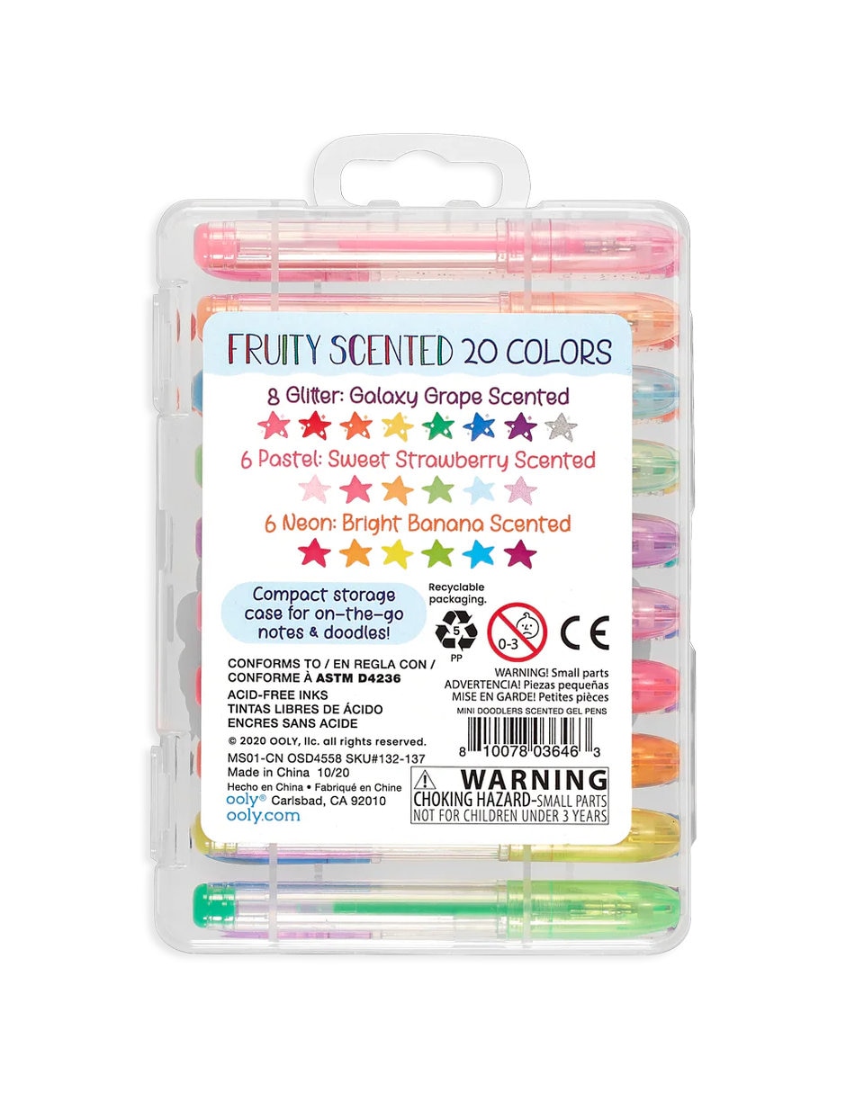 Bolígrafos gel perfumados mini doodlers – set de 20 ooly 2