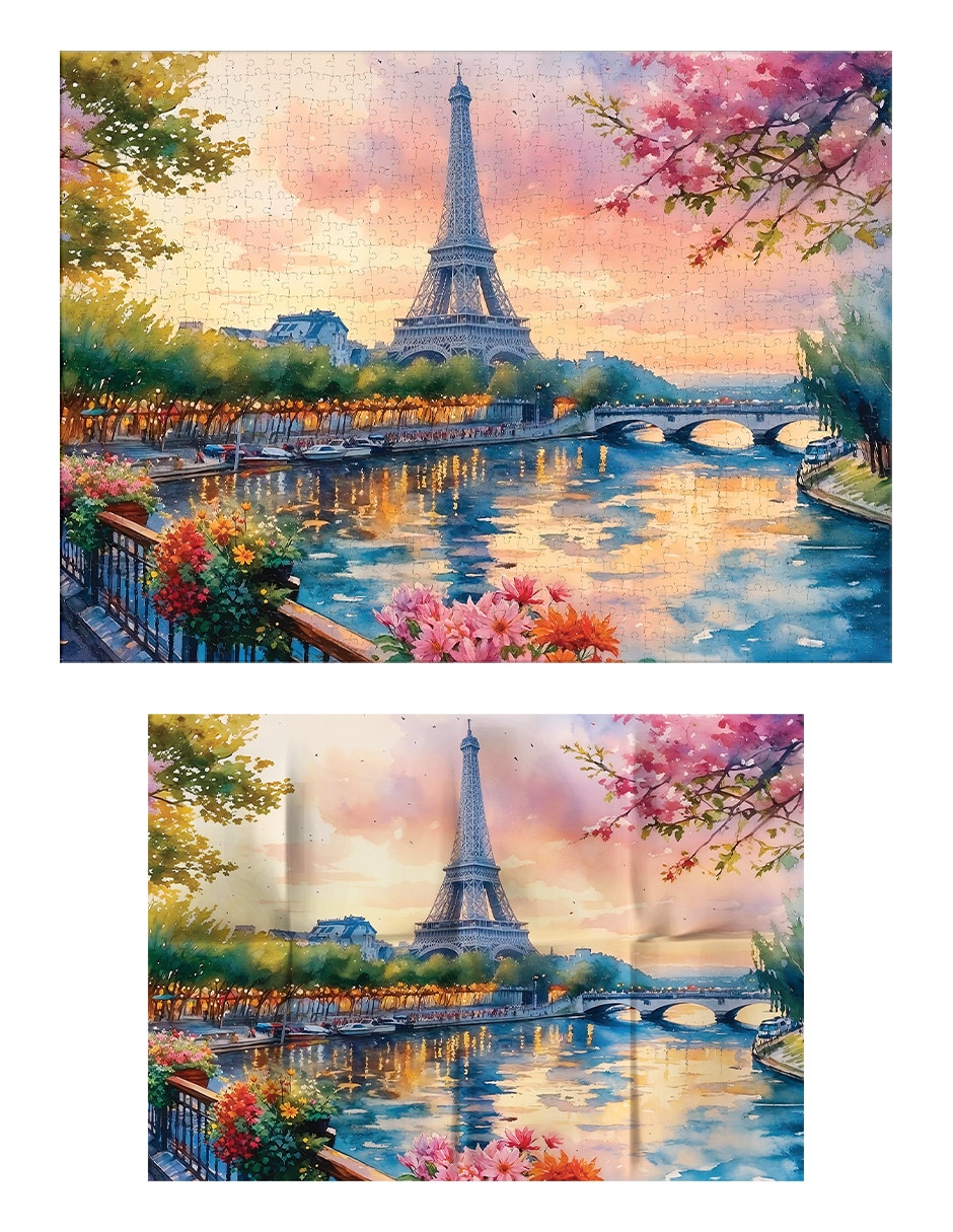Rompecabezas Paisaje Primavera en Paris 1000 piezas 5