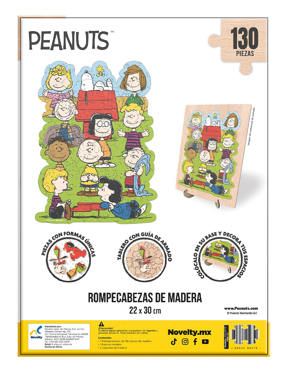 Rompecabezas de madera piezas con forma Peanuts 130 piezas 5