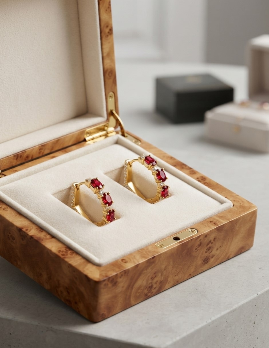 Arracadas elegantes de oro laminado 14 k con acabado brillante zirconia cúbica 2