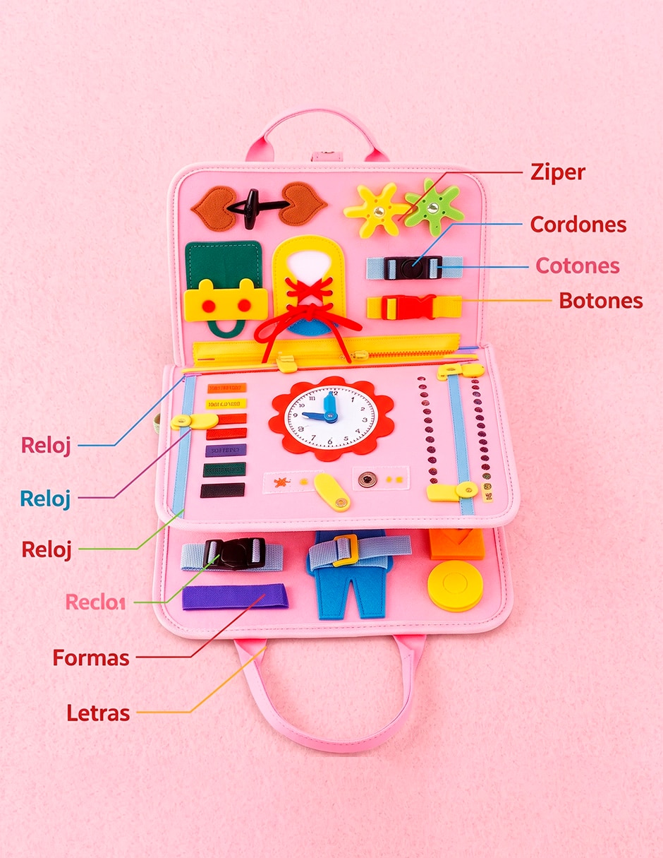 Maleta educativa tablero sensorial montessori brastoy rosa 2