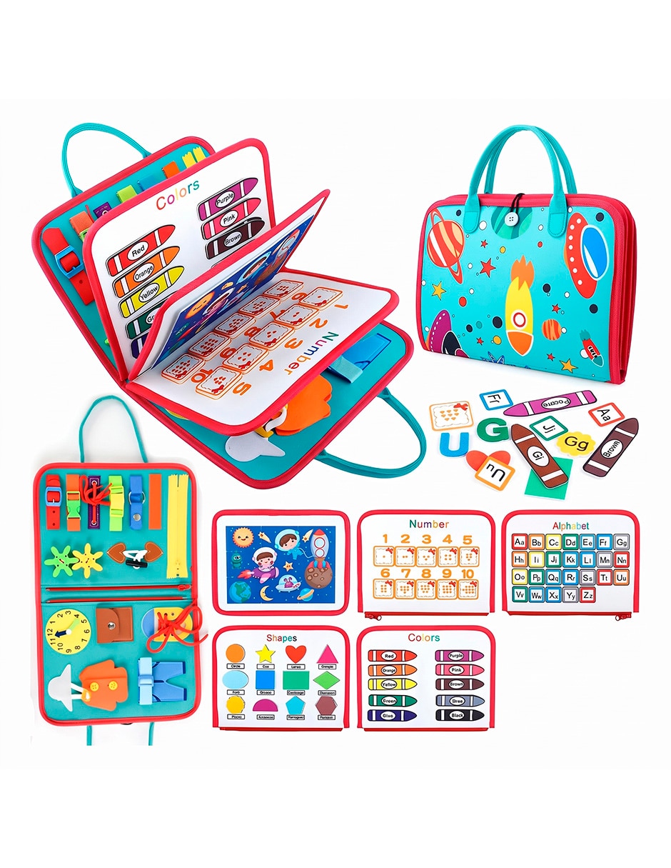 Tablero sensorial montessori educativo 7 en 1 tema universo Tablero sensorial montessori educativo 7 en 1 tema universo