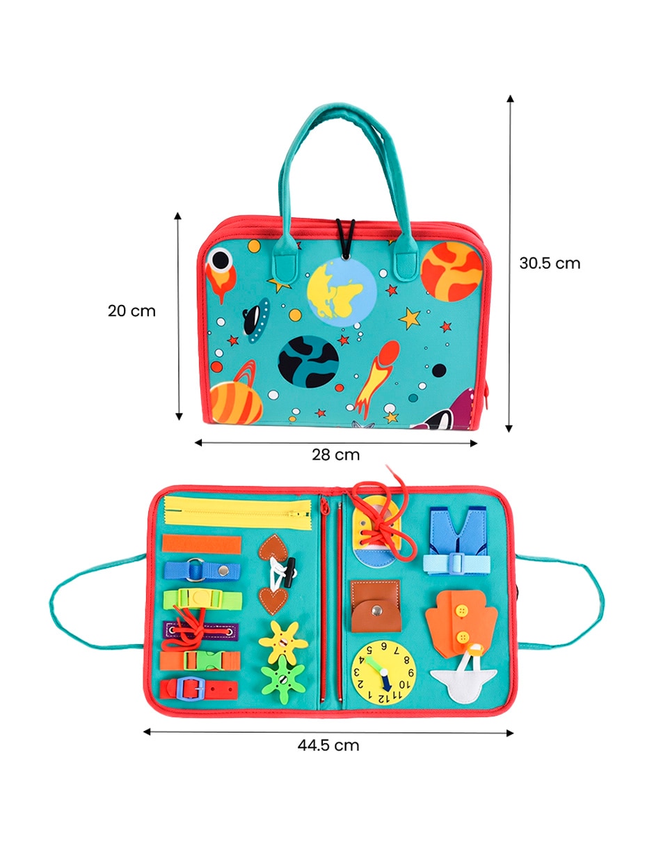 Tablero sensorial montessori educativo 7 en 1 tema universo 4