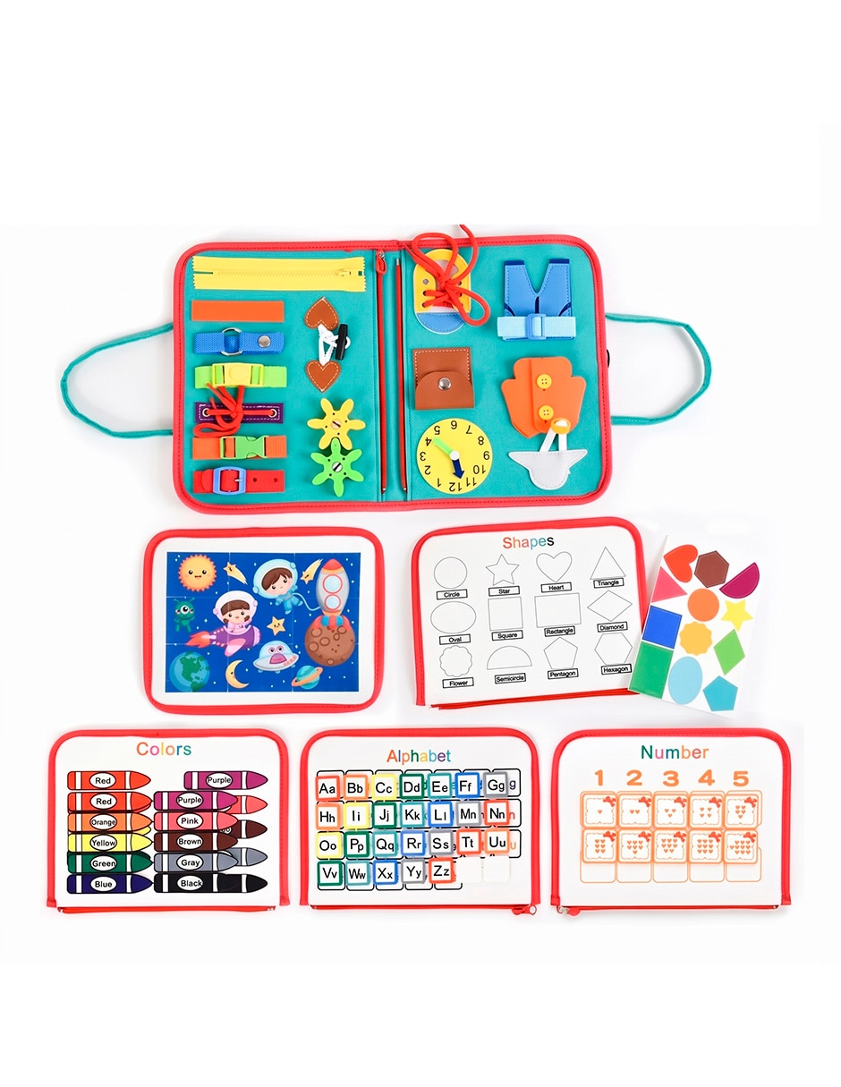Tablero sensorial montessori educativo 7 en 1 tema universo 2