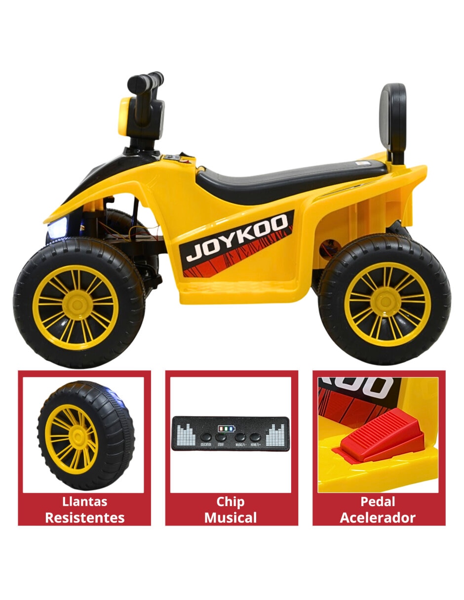 Cuatrimoto montable con control remoto luces y sonido batería 6v de recargable unisex 4