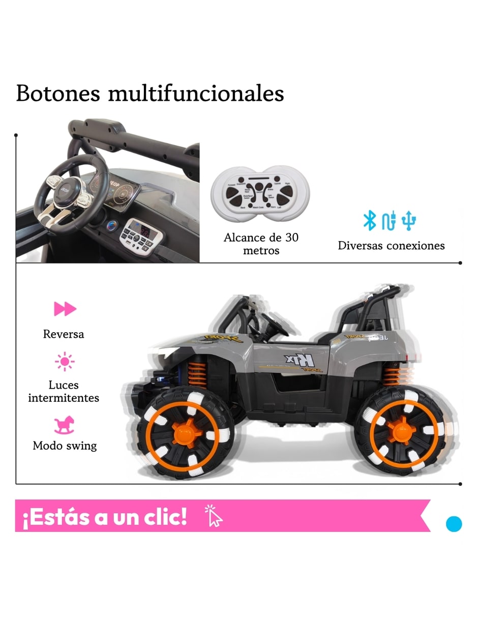 Automóvil montable montable con control remoto Carros a batería de Recargable para Preescolar Unisex 4
