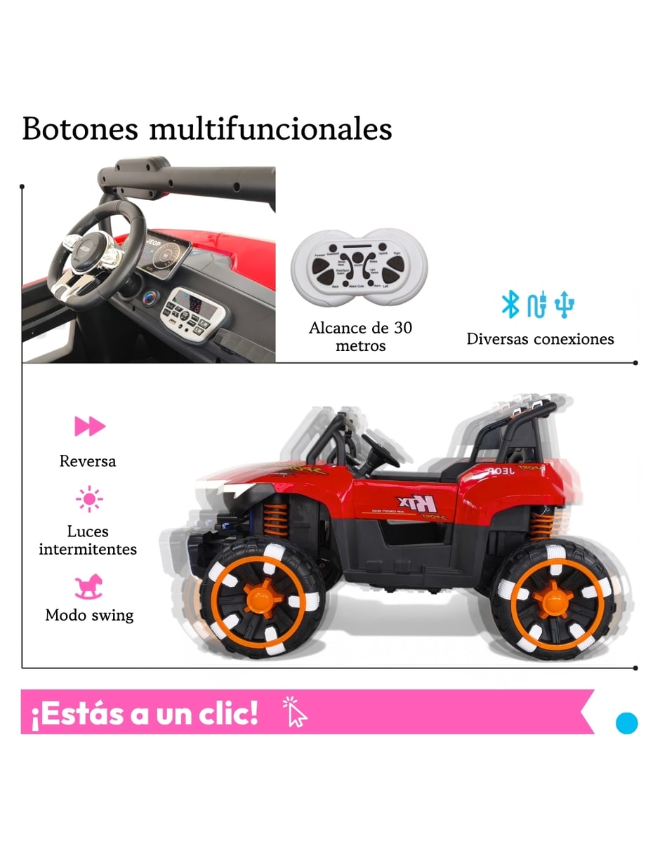 Automóvil montable montable con control remoto Carros a batería de Recargable para Preescolar Unisex 5