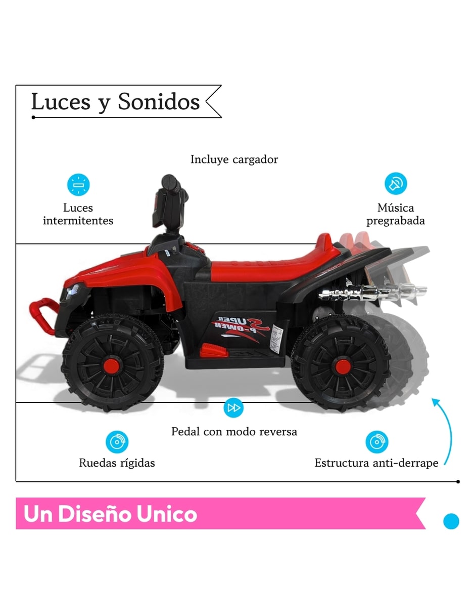 Cuatrimoto montable montable con control remoto Cuatrimoto eléctrica de Batería para Preescolar Unisex 2