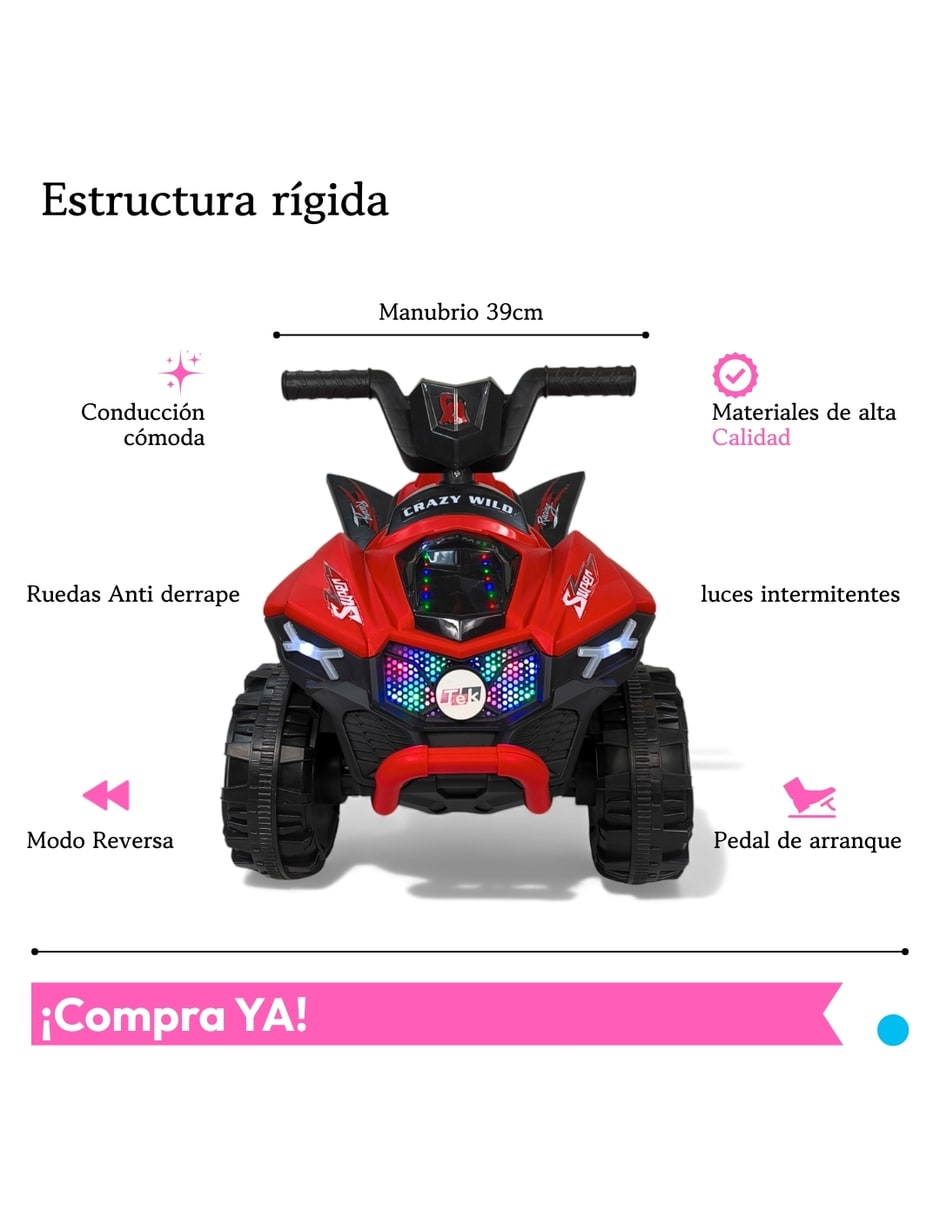 Cuatrimoto montable montable con control remoto Cuatrimoto eléctrica de Batería para Preescolar Unisex 3