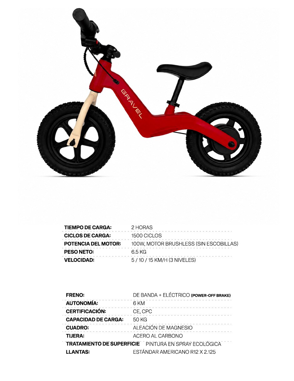 Bicicleta de equilibrio rodada 12 6