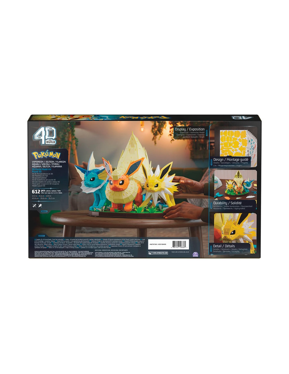 Rompecabezas 4d pokémon 4d eevee evolution trio 615 piezas 4