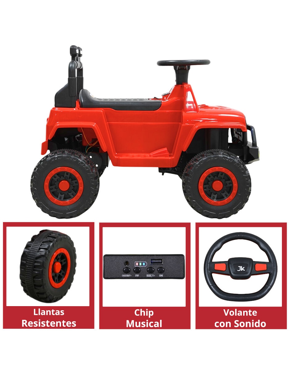 Automóvil montable montable con control remoto Bastón Dirigible Luces y Sonido Batería Recargable 12V de Recargable para Infantil Unisex 5