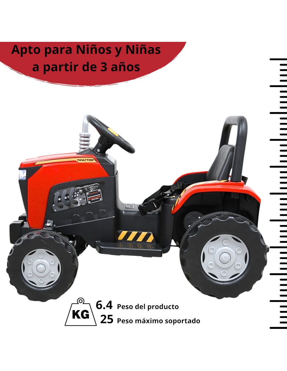 Tractor montable montable con control remoto Tractor Con Bastón de Recargable para Infantil Unisex 4