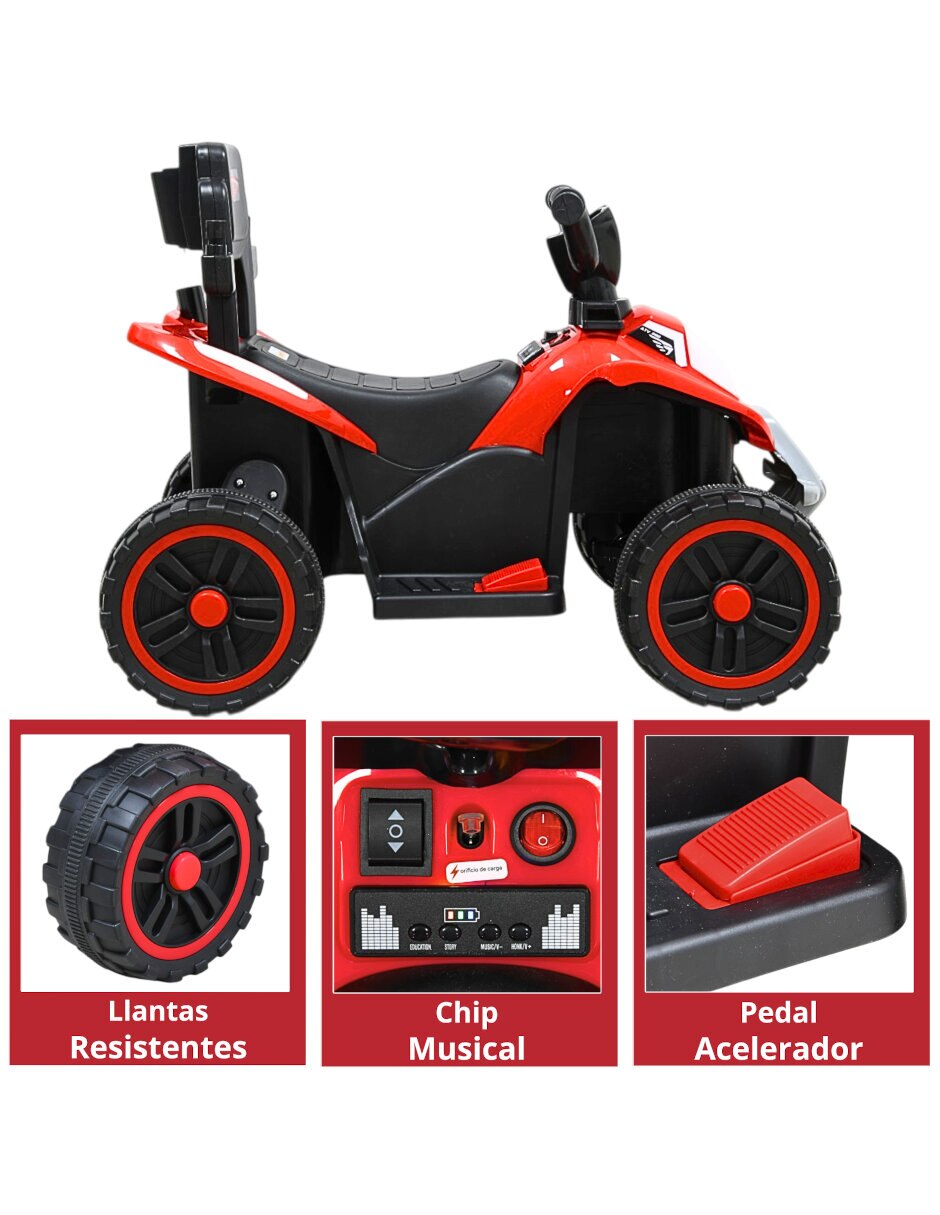 Automóvil montable montable con control remoto 6V Bastón Dirigible Desmontable Luces y Música de Recargable para Infantil Unisex 6
