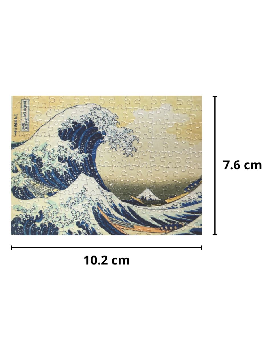 Rompecabezas Obras de arte La Gran Ola De Kanagawa Rompecabeza Miniatura Incluye Marco 150 piezas 4