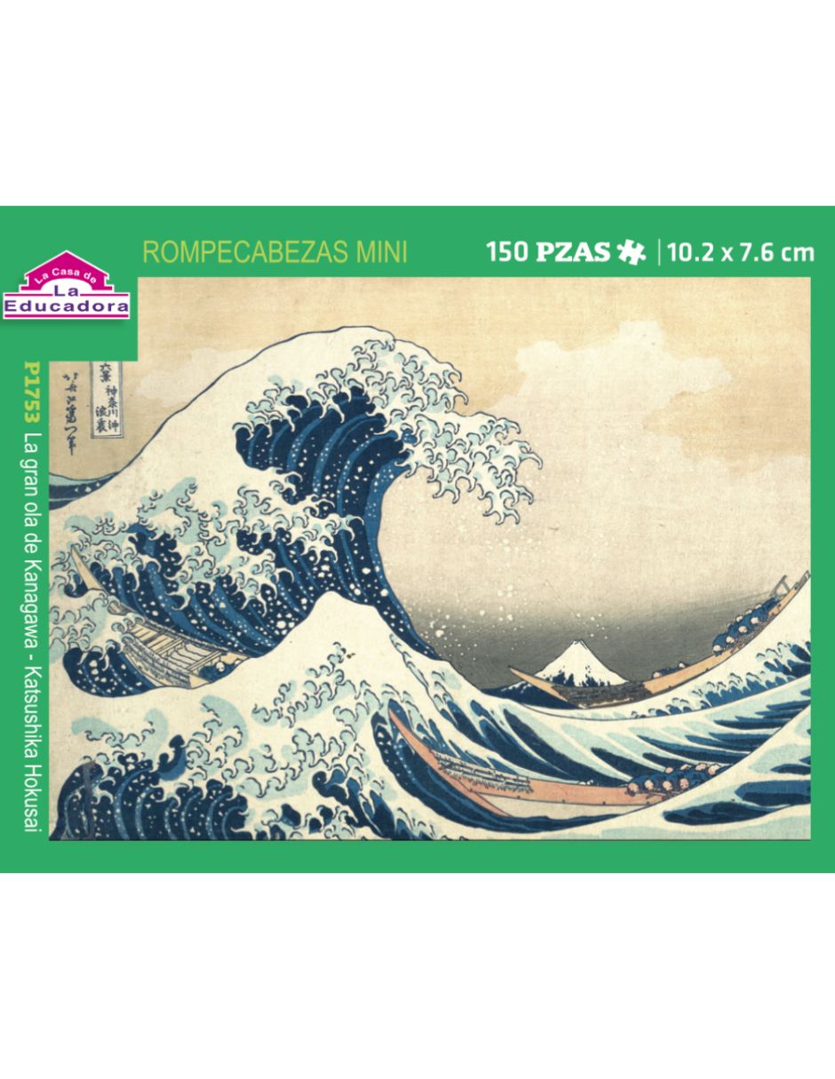 Rompecabezas Obras de arte La Gran Ola De Kanagawa Rompecabeza Miniatura Incluye Marco 150 piezas 3