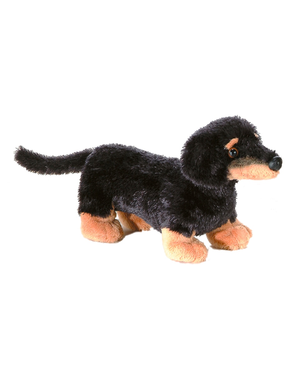 Peluche de perro flopsie salchicha negro con manchas café Peluche de perro flopsie salchicha negro con manchas café